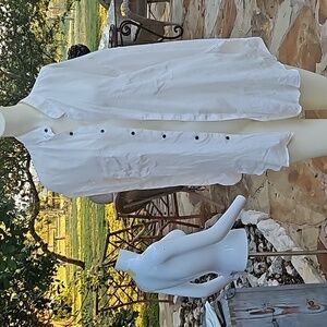 vintage Robert Stock gorgeous 100% soft flowy off white silk long sleeve shirt L